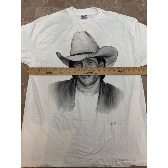 Vintage Clint Black Portrait Sketch Shirt Single Stitch Made In USA Country XL - Picture 7 of 8